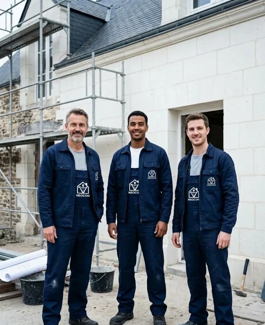 L’équipe NEOCOM devant un chantier à Angers